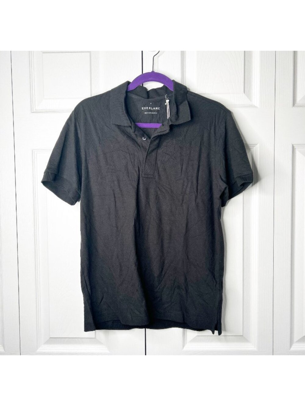 Everlane The Performance Black Short Sleeve Polo Shirt Men's Size Medium M